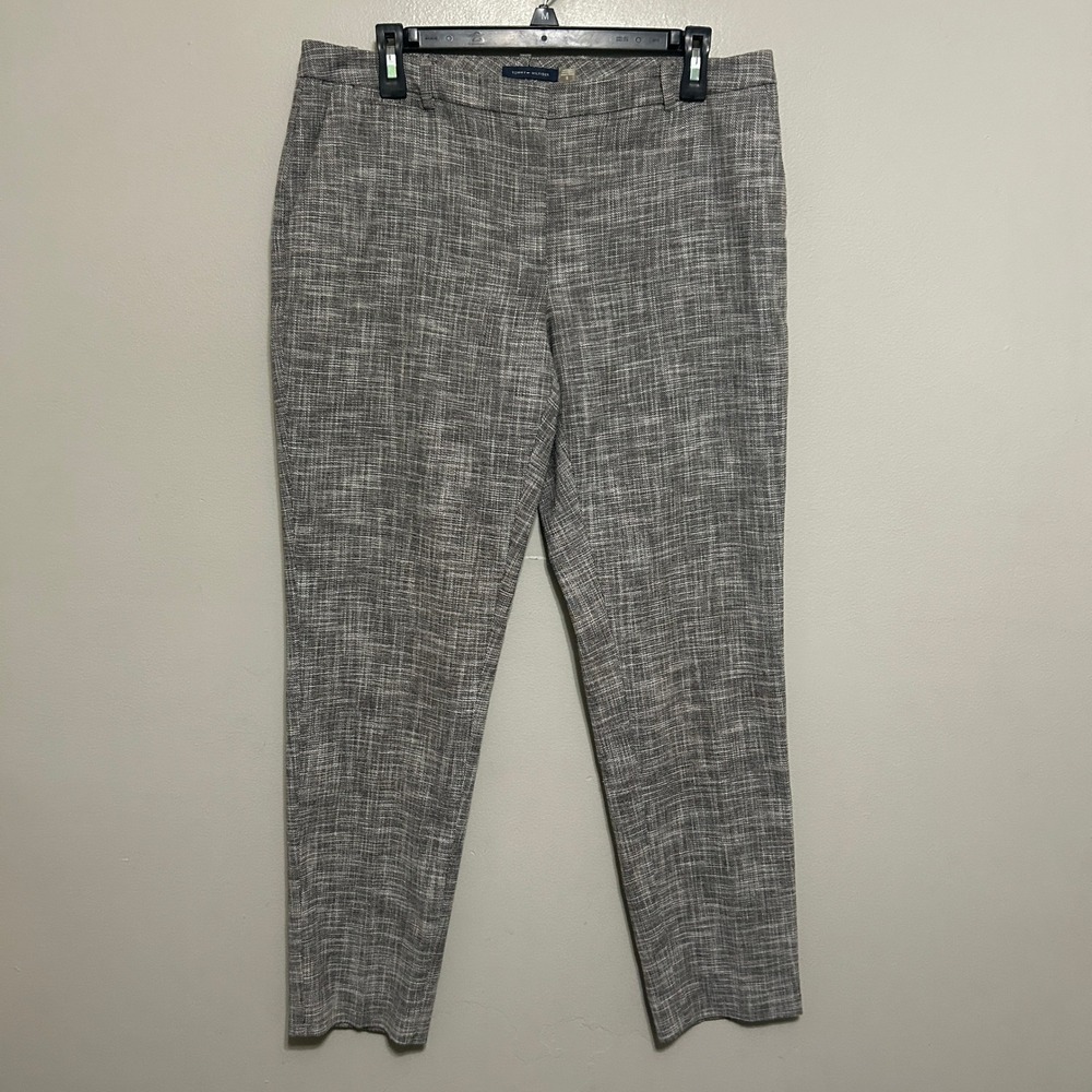 Tommy Hilfiger Trousers Women 8 Gray Textured Ankle Dress Pants Business Casual